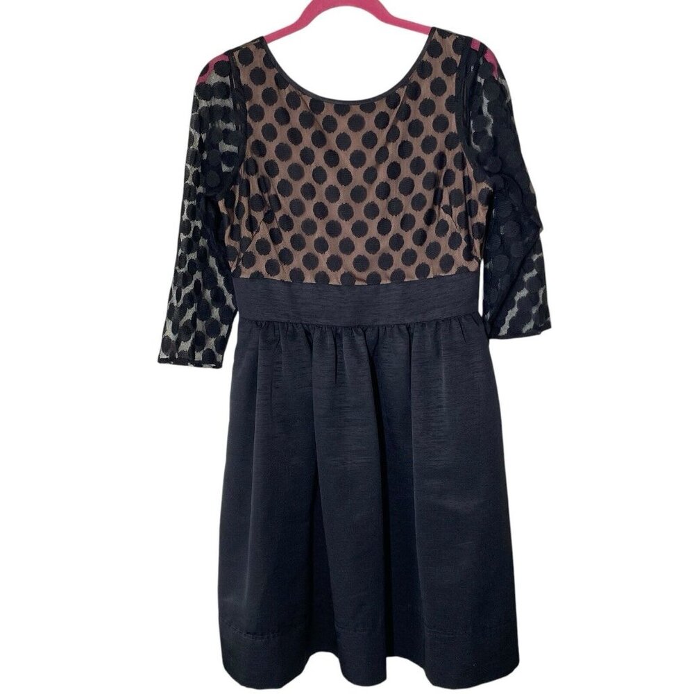 Eliza J Dress Womens Size 10 Polka dot Mesh Fit & Flare Cocktail Dress Feminine